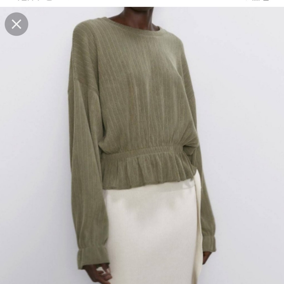 Zara Peplum Long Sleeve Top - Picture 1 of 7